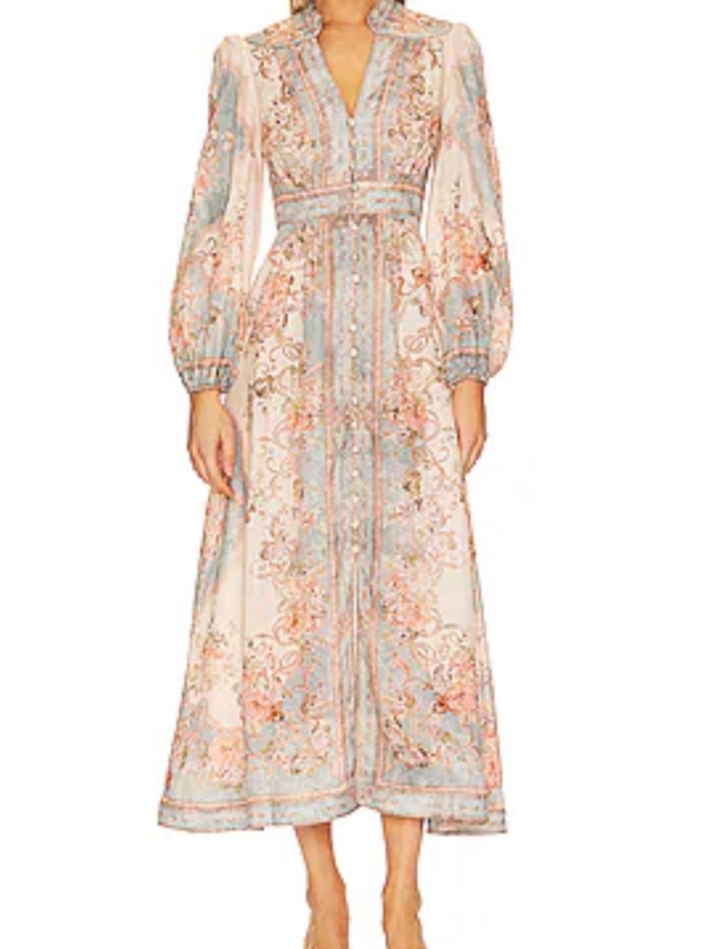 Zimmermann Pastel Pink and Blue Floral Maxi Dress